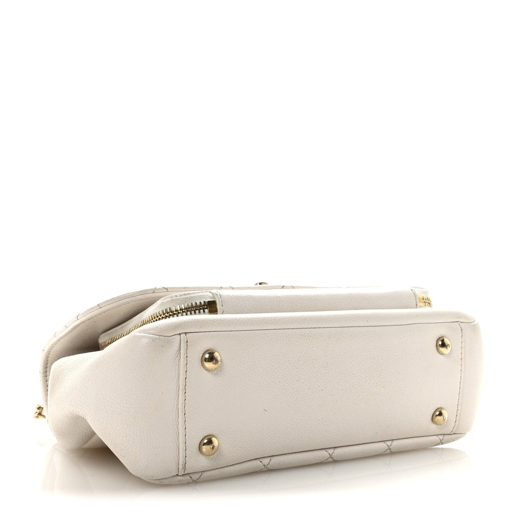 Caviar Quilted Medium Business Affinity Flap White