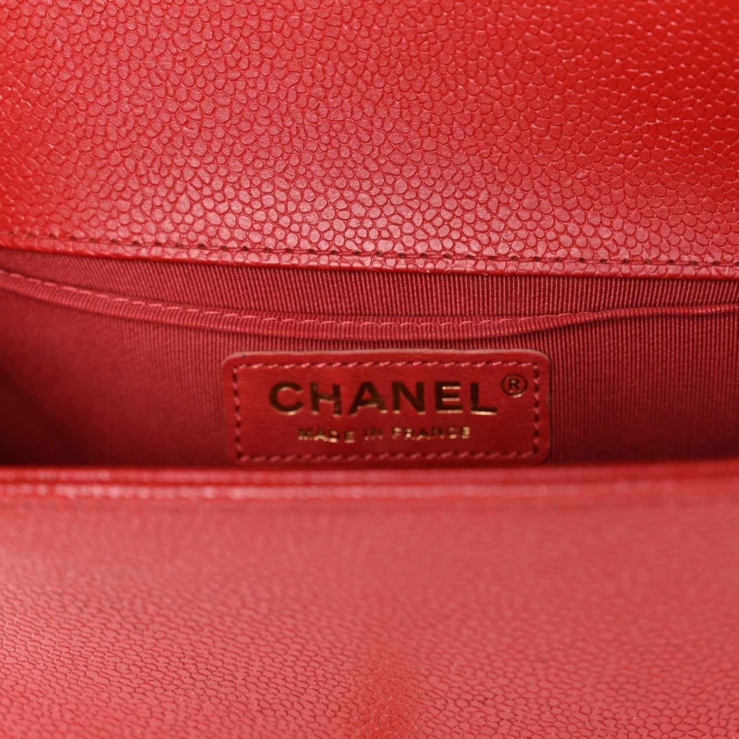Caviar Quilted Small Boy Flap Red