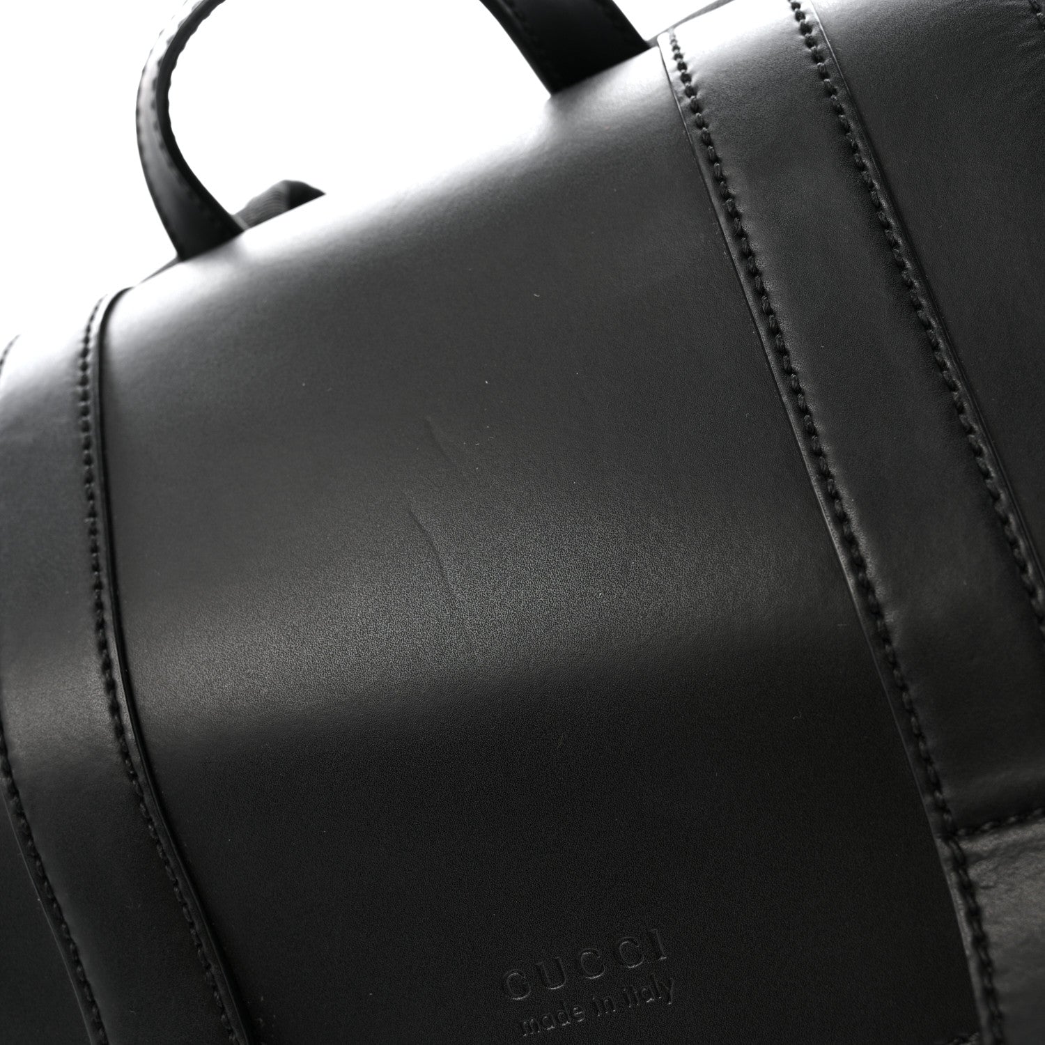 Soft GG Supreme Monogram Calfskin Web Double Buckle Backpack Black
