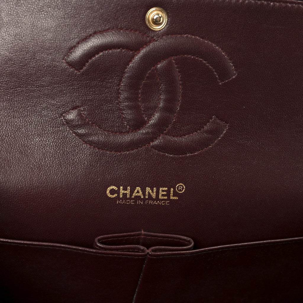 Lambskin Quilted Medium Double Flap Black