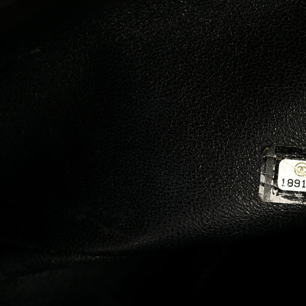 Patent Quilted Jumbo Double Flap Black