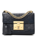 Guccissima Small Padlock Shoulder Bag Blue Agata