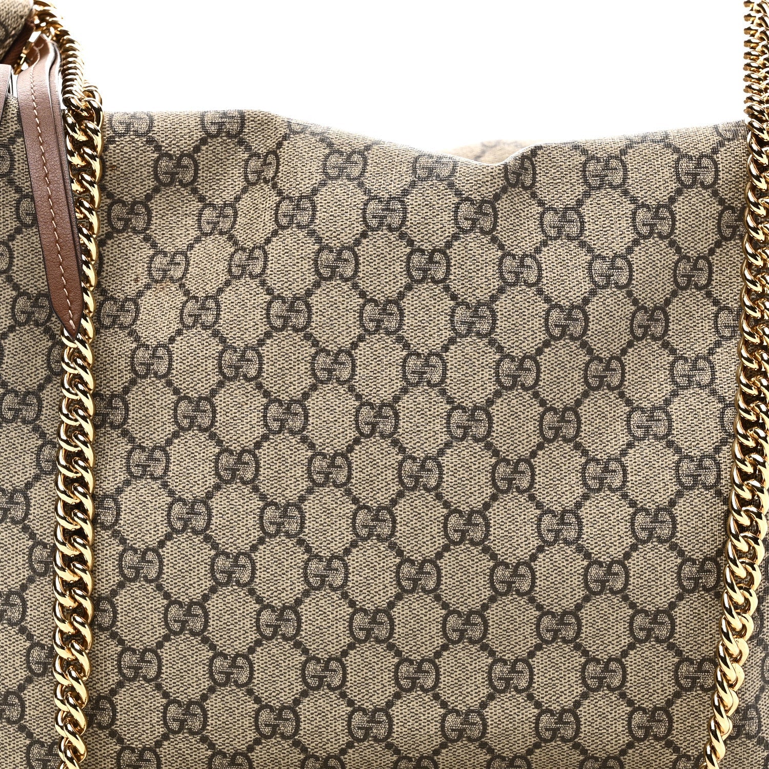 GG Supreme Monogram Large Linea A Hobo Light Brown