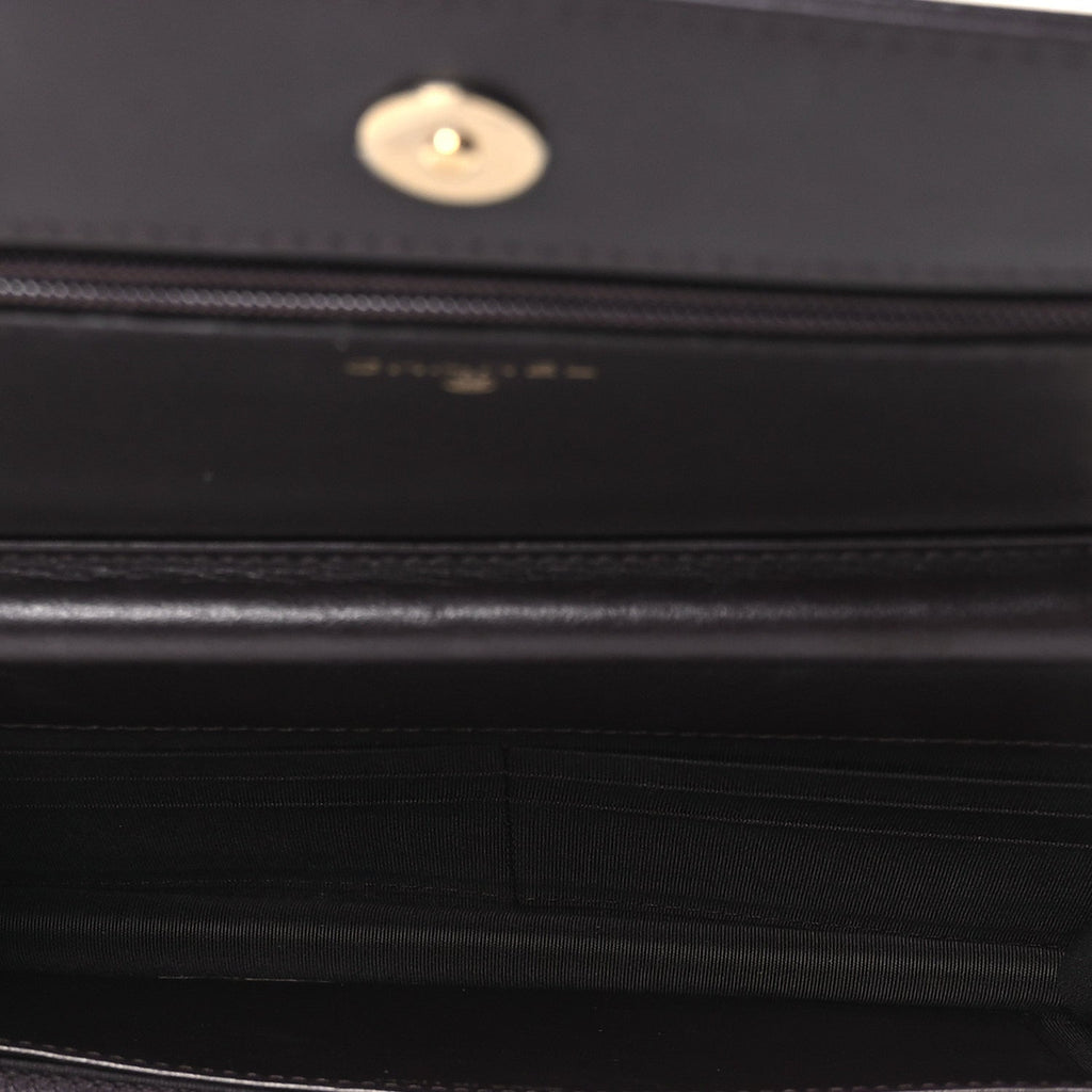 Caviar Quilted Boy Wallet On Chain WOC Dark Brown