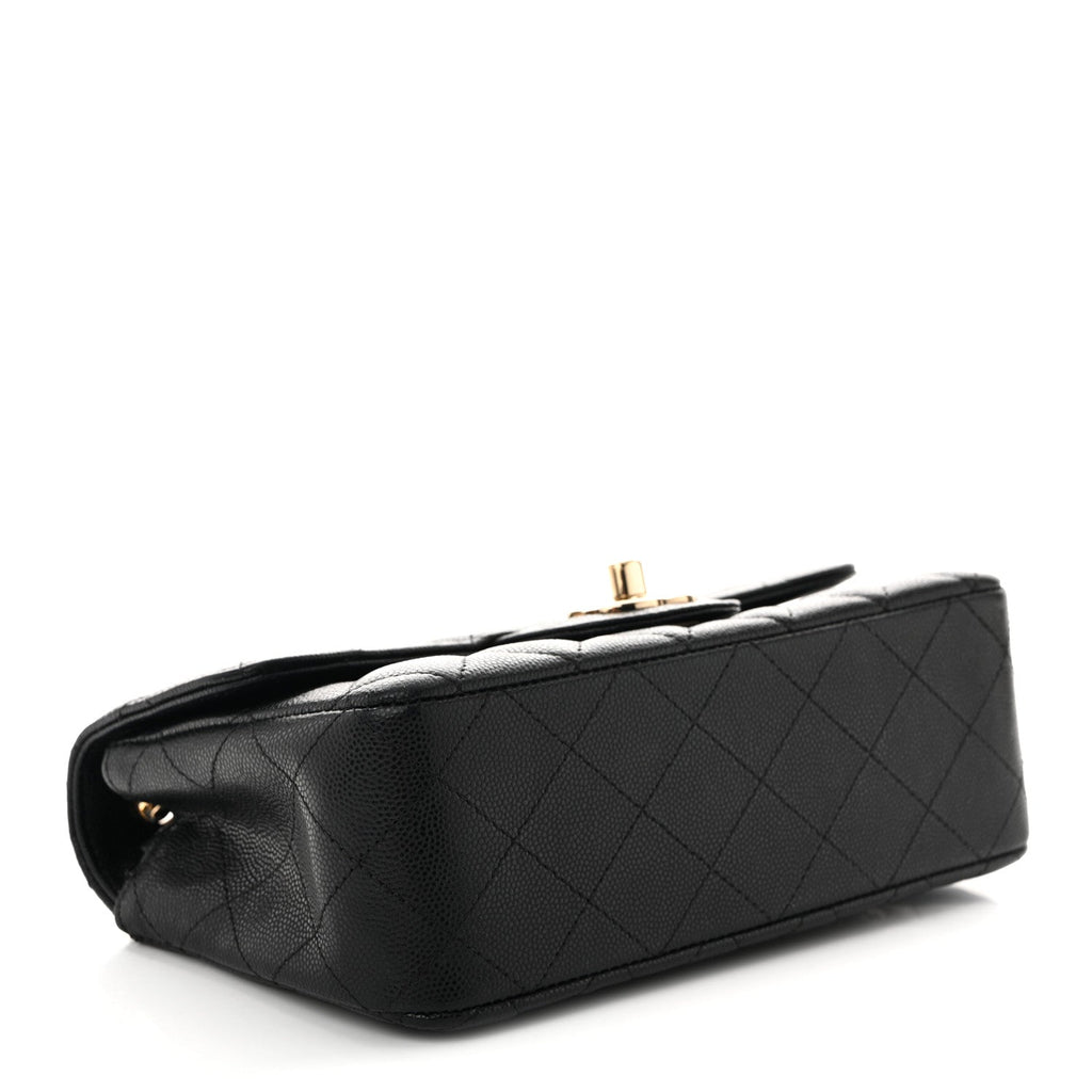 Caviar Quilted Mini Rectangular Flap Black
