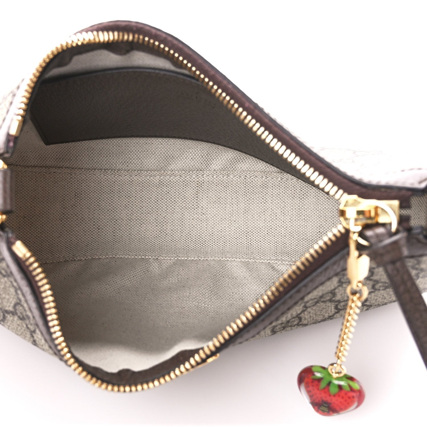 GG Supreme Monogram Textured Dollar Calfskin Web Small Ophidia GG Handbag Beige Ebony New Acero