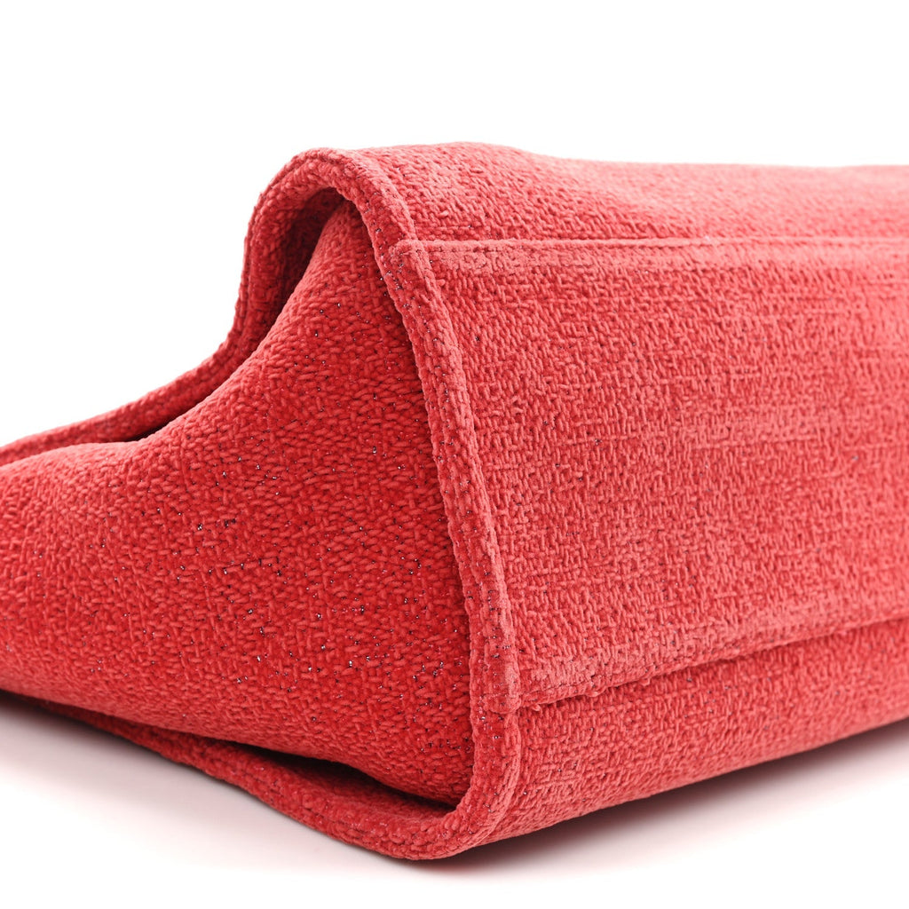 Lurex Boucle Medium Deauville Tote Red