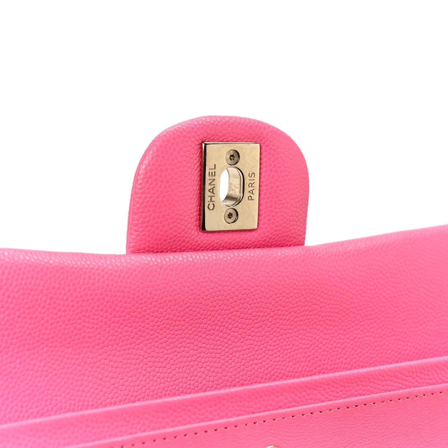 Caviar Quilted Medium Double Flap Pink