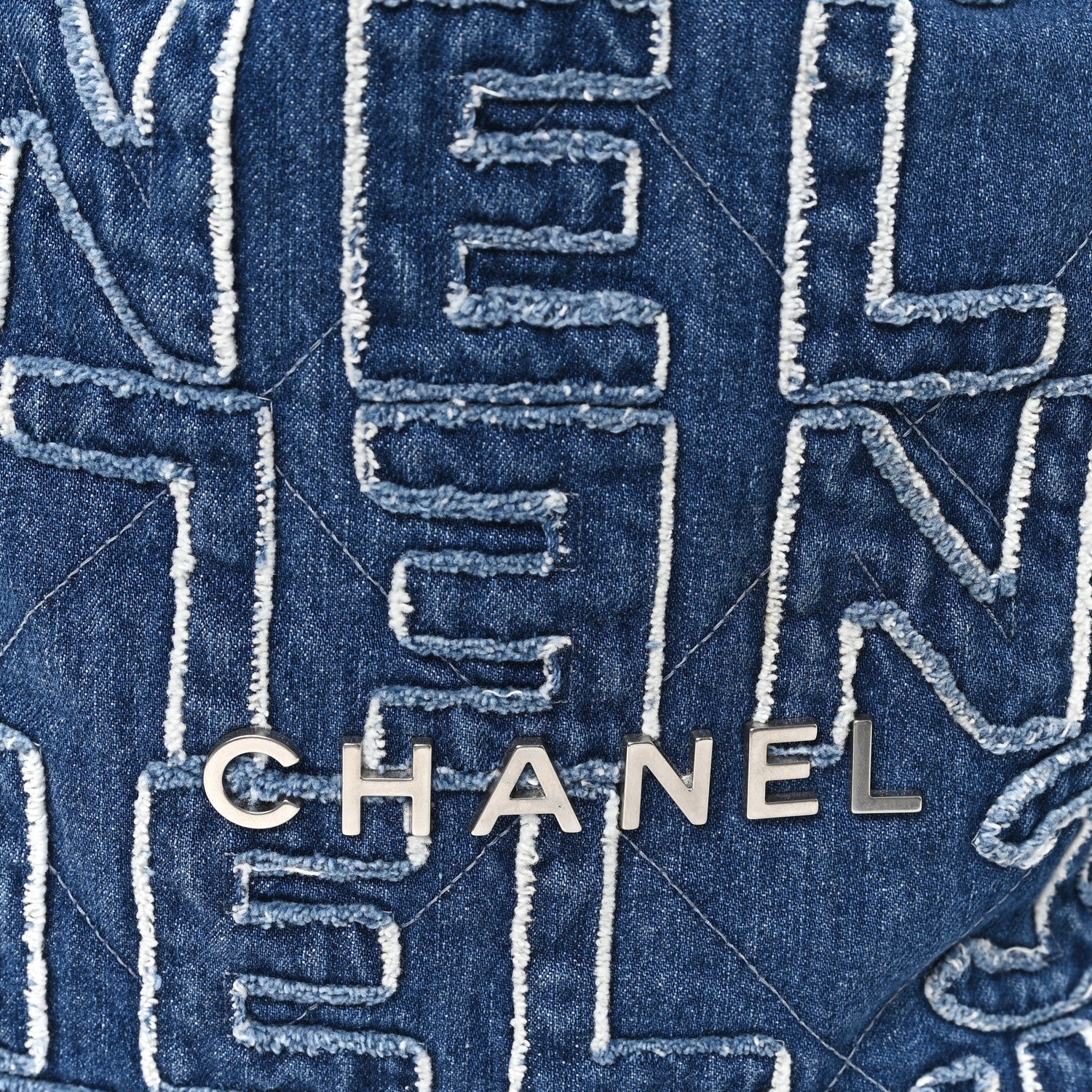 Denim Patchwork Logo Chanel 22 Blue