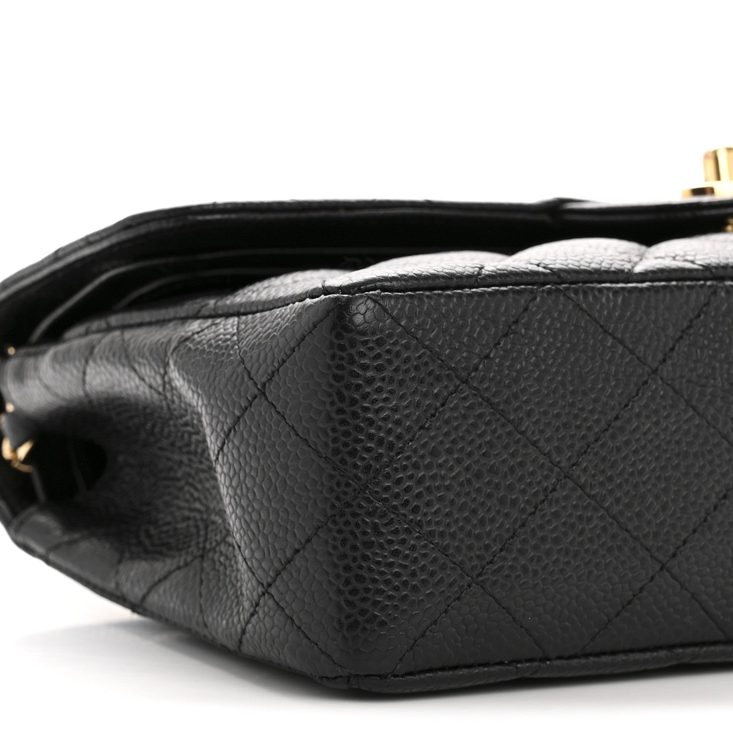 Caviar Quilted Small Double Flap Black