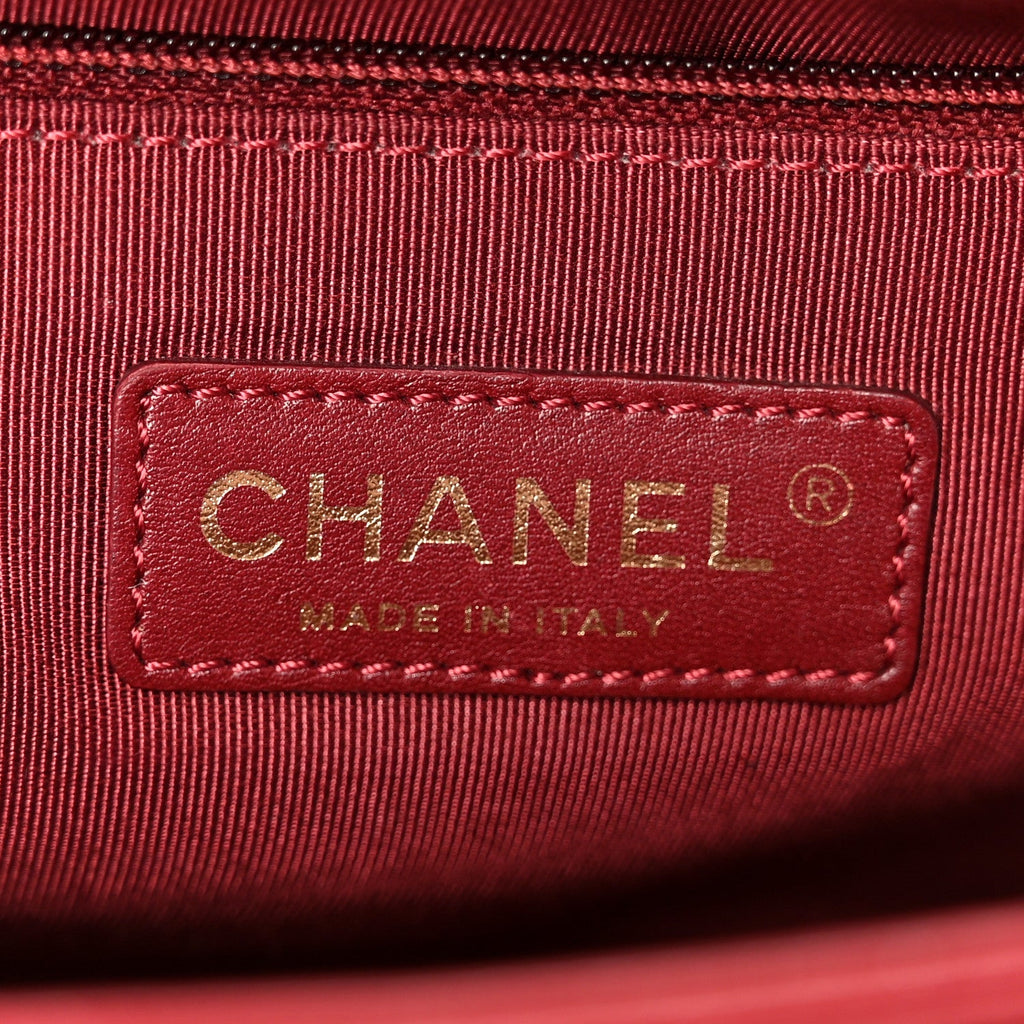 Lambskin Quilted New Medium Boy Flap Dark Red