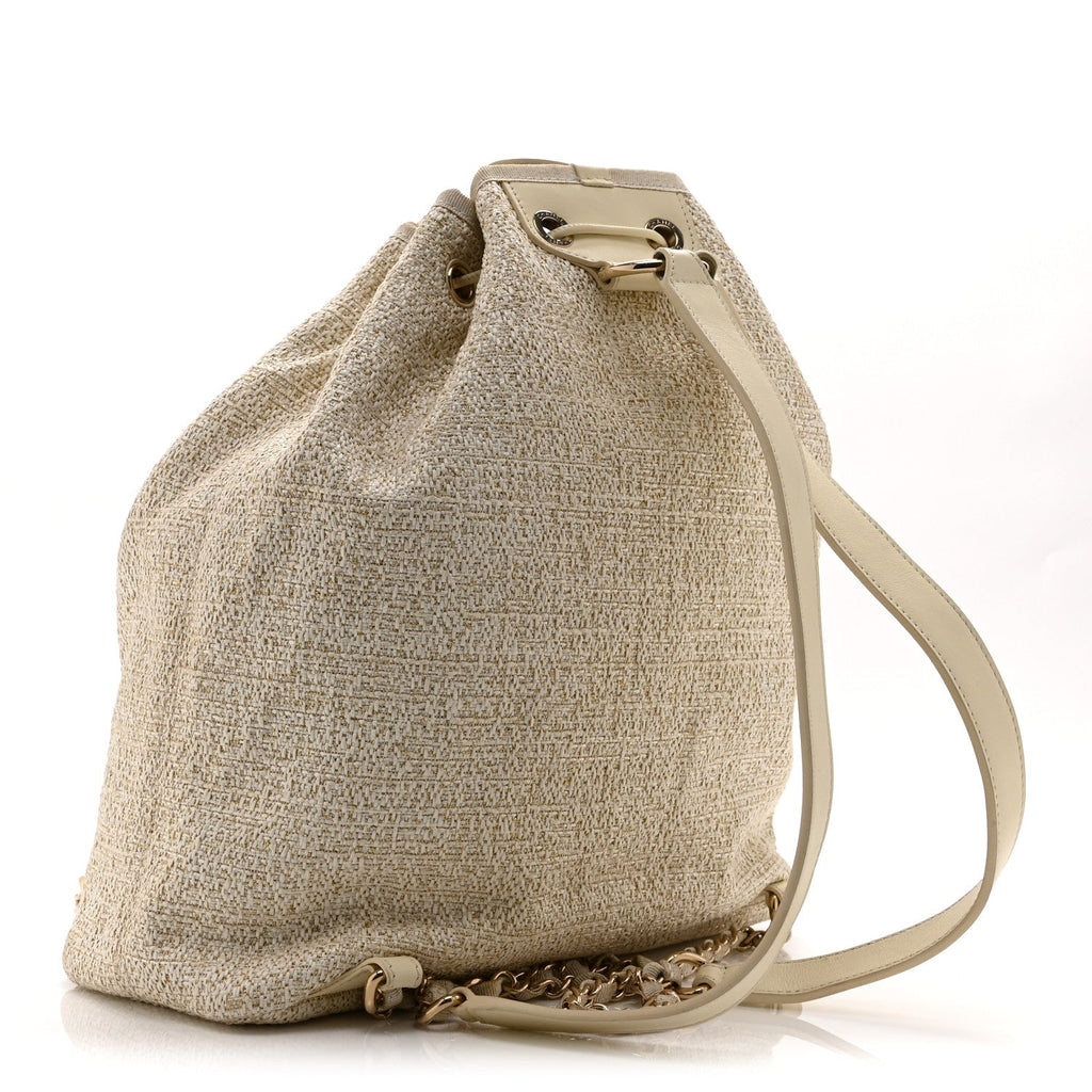Canvas Large Deauville Backpack Light Beige