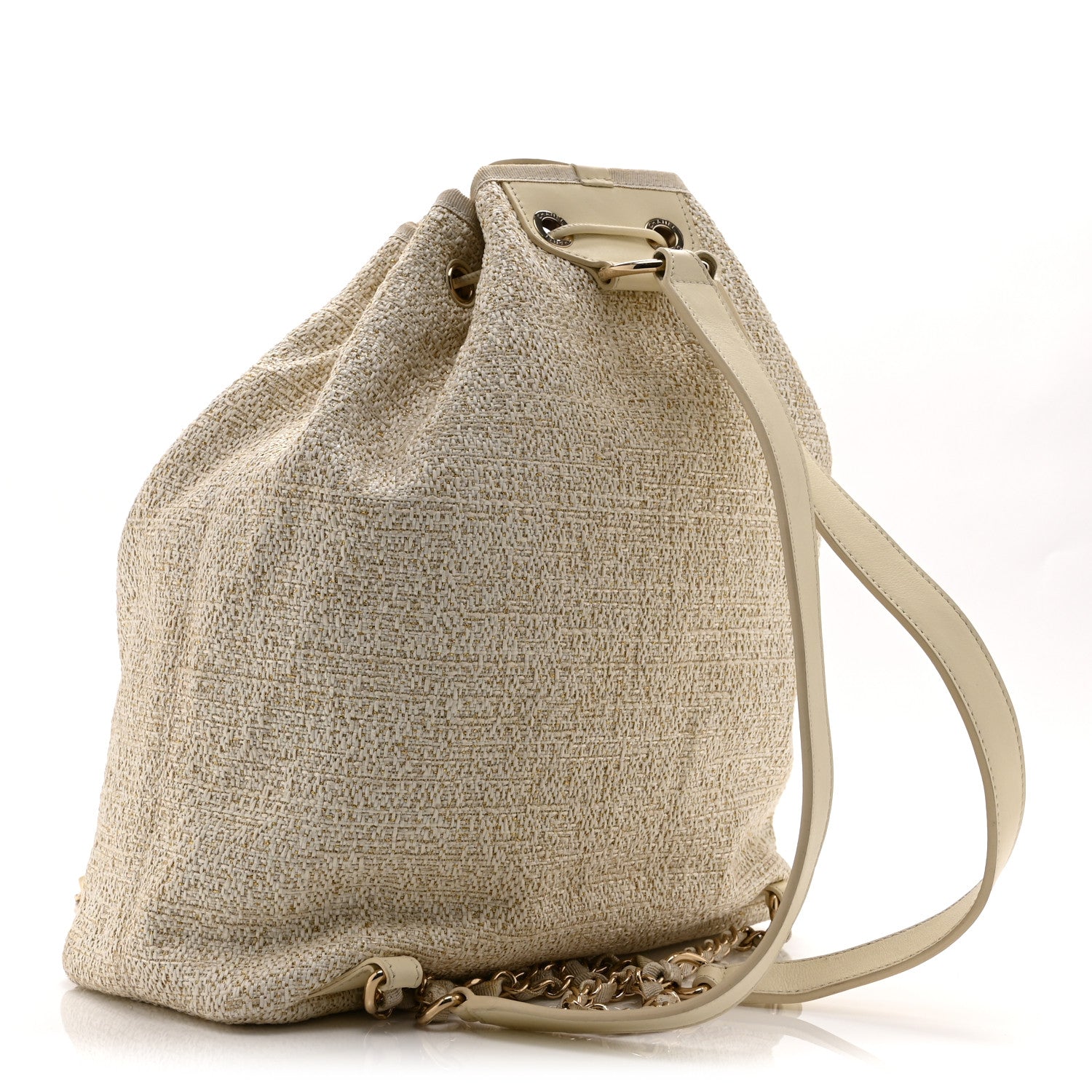 Canvas Large Deauville Backpack Light Beige