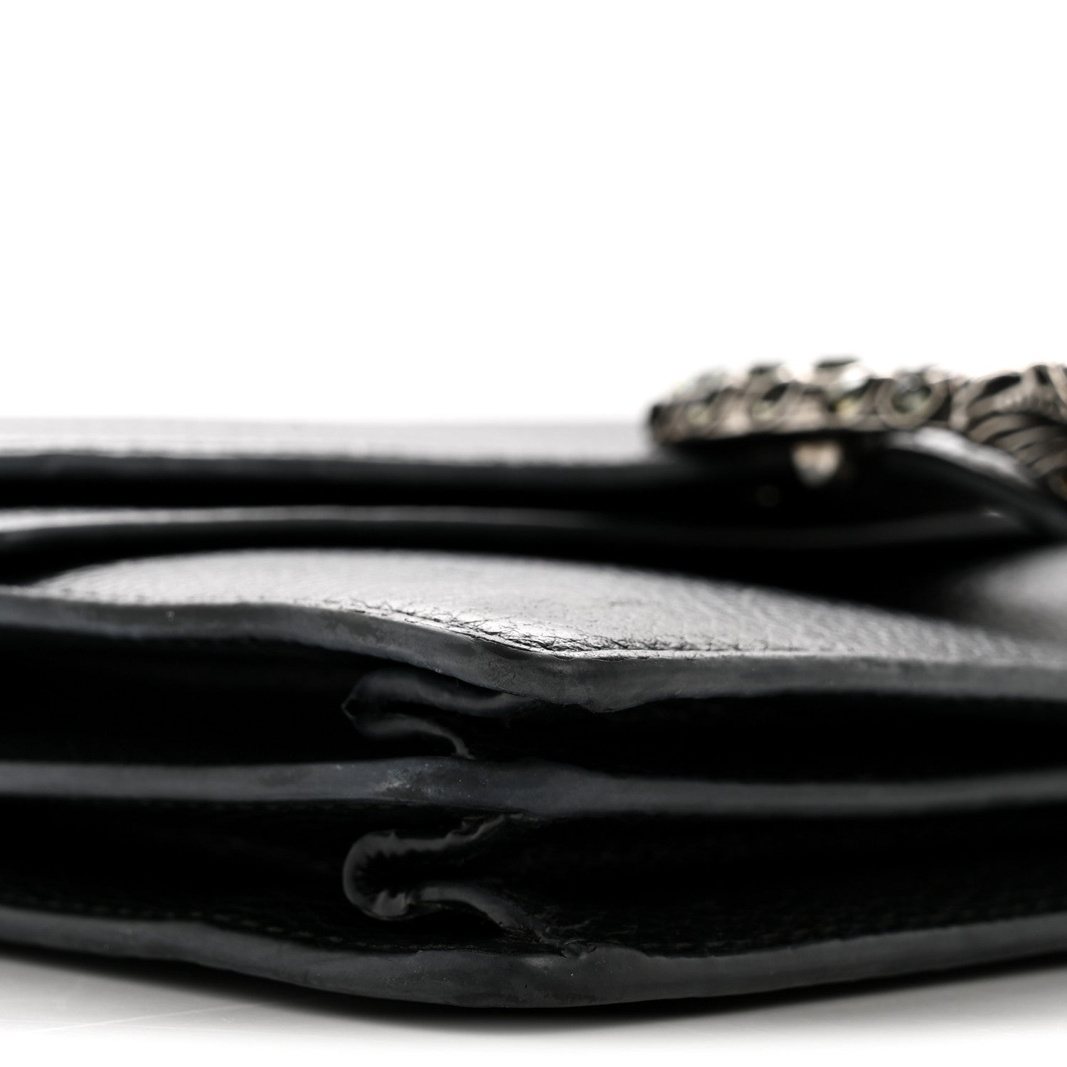 Pebbled Calfskin Small Dionysus Shoulder Bag Black
