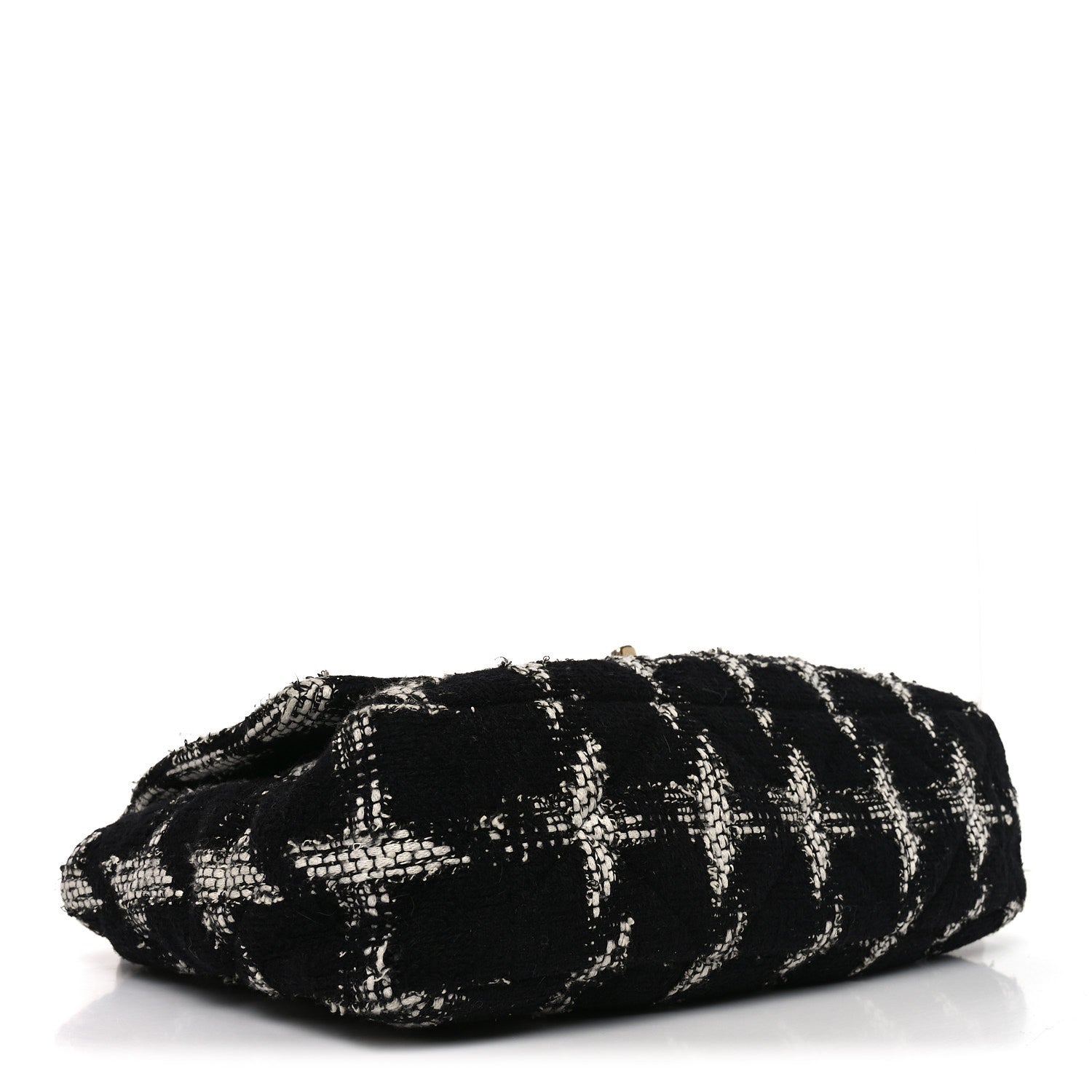 Tweed Quilted Maxi Chanel 19 Flap Black White