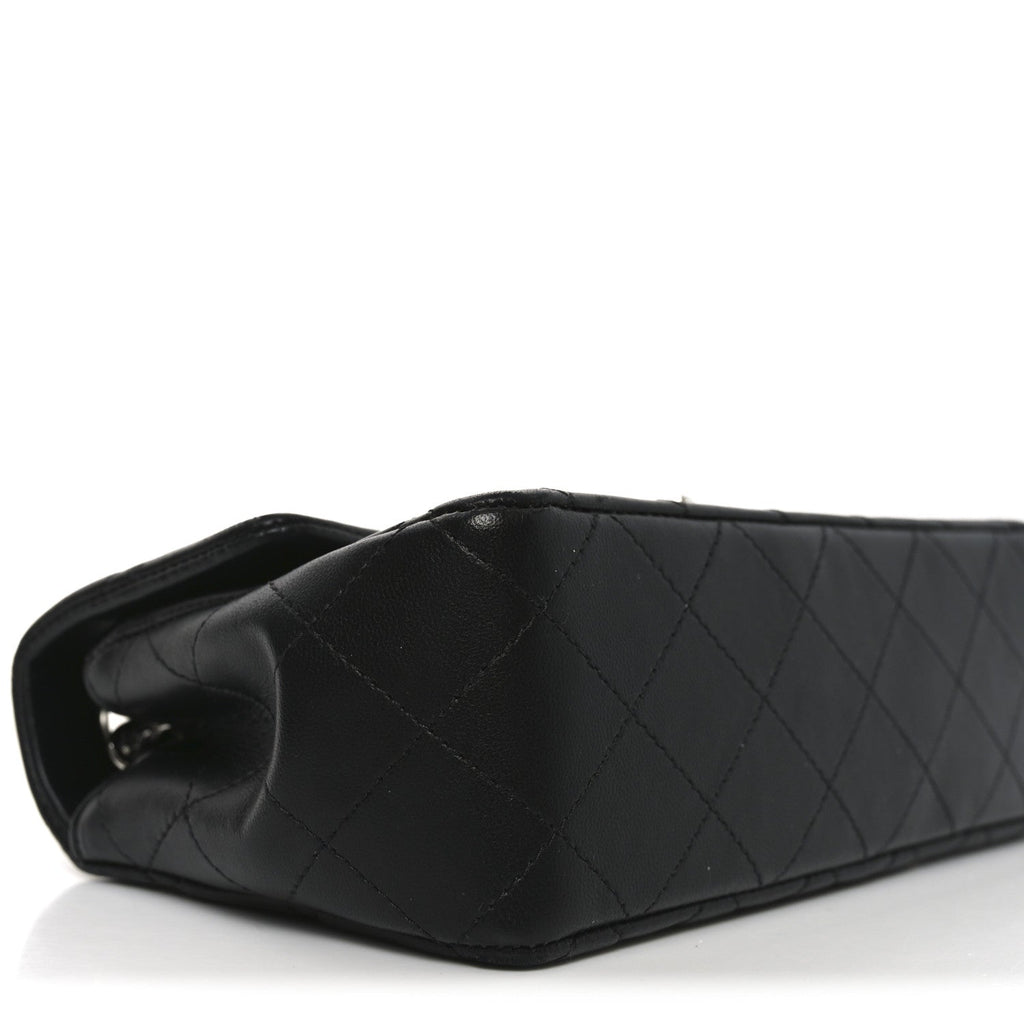 Lambskin Quilted Mini Rectangular Flap Black
