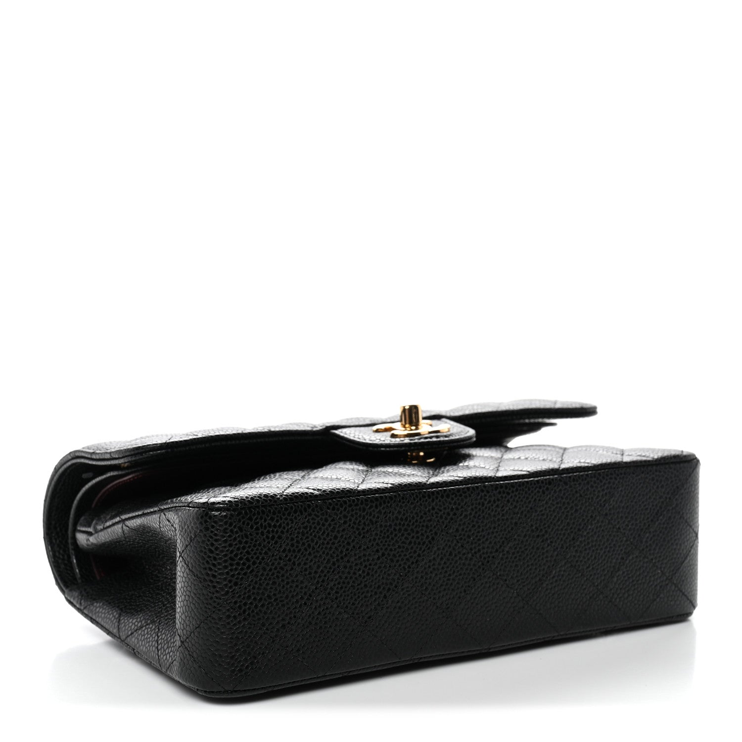 Caviar Quilted Small Double Flap Black