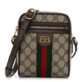 X BALENCIAGA BB Supreme Monogram Web Mini Ophidia Messenger Beige New Acero