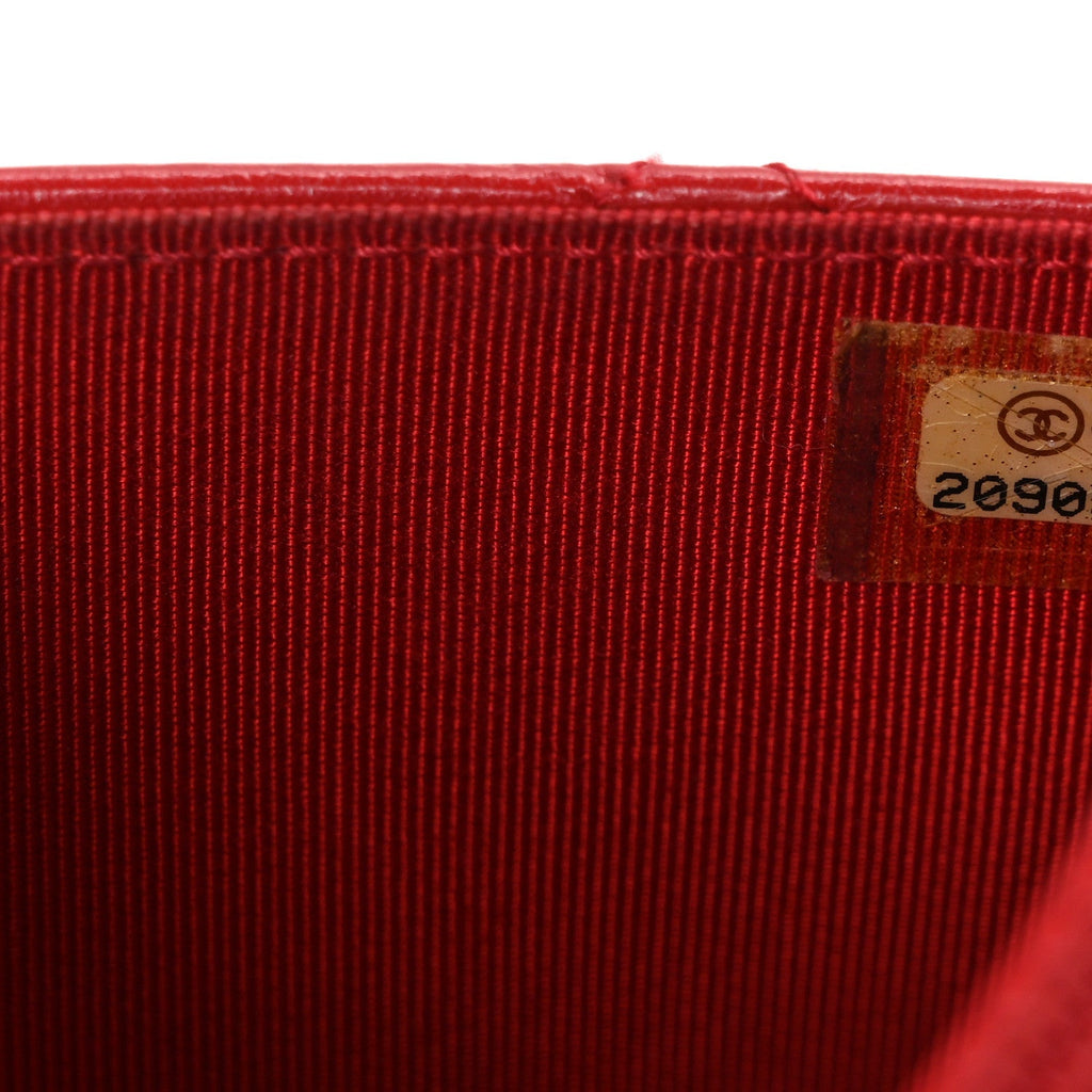 Glazed Calfskin Quilted Reissue Wallet On Chain WOC Red