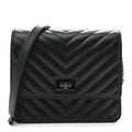 Aged Calfskin Chevron Quilted Reissue 2.55 Square Wallet On Chain WOC So Black