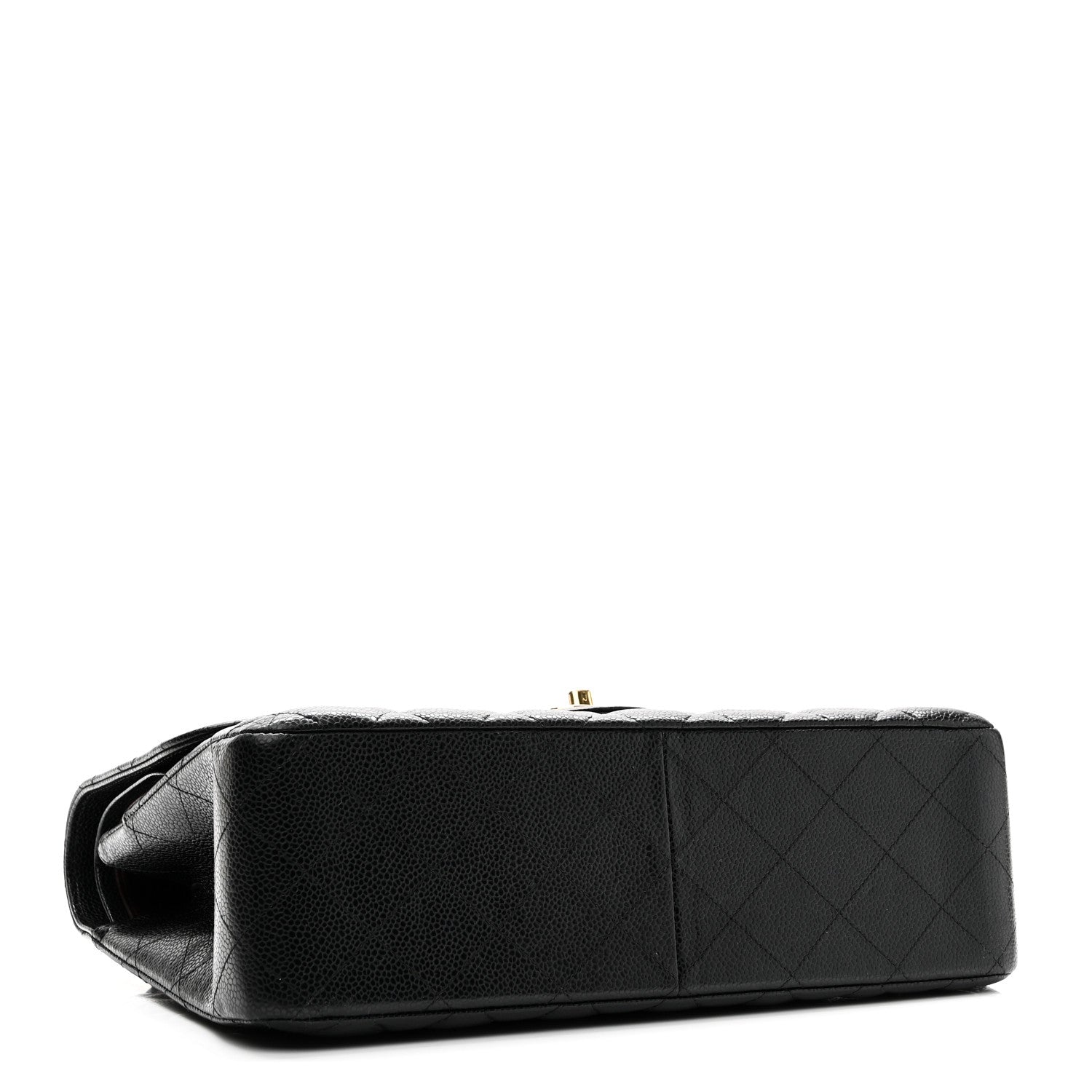 Caviar Quilted Jumbo Double Flap Black