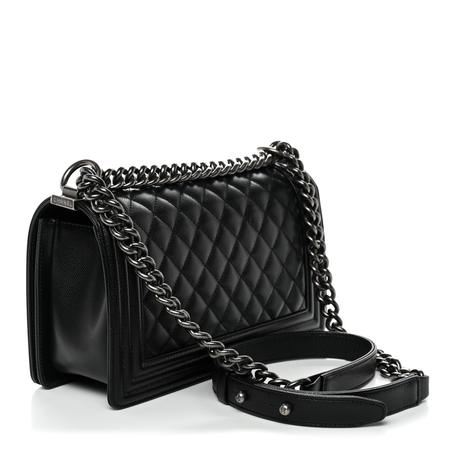 Caviar Quilted Medium Boy Flap Black
