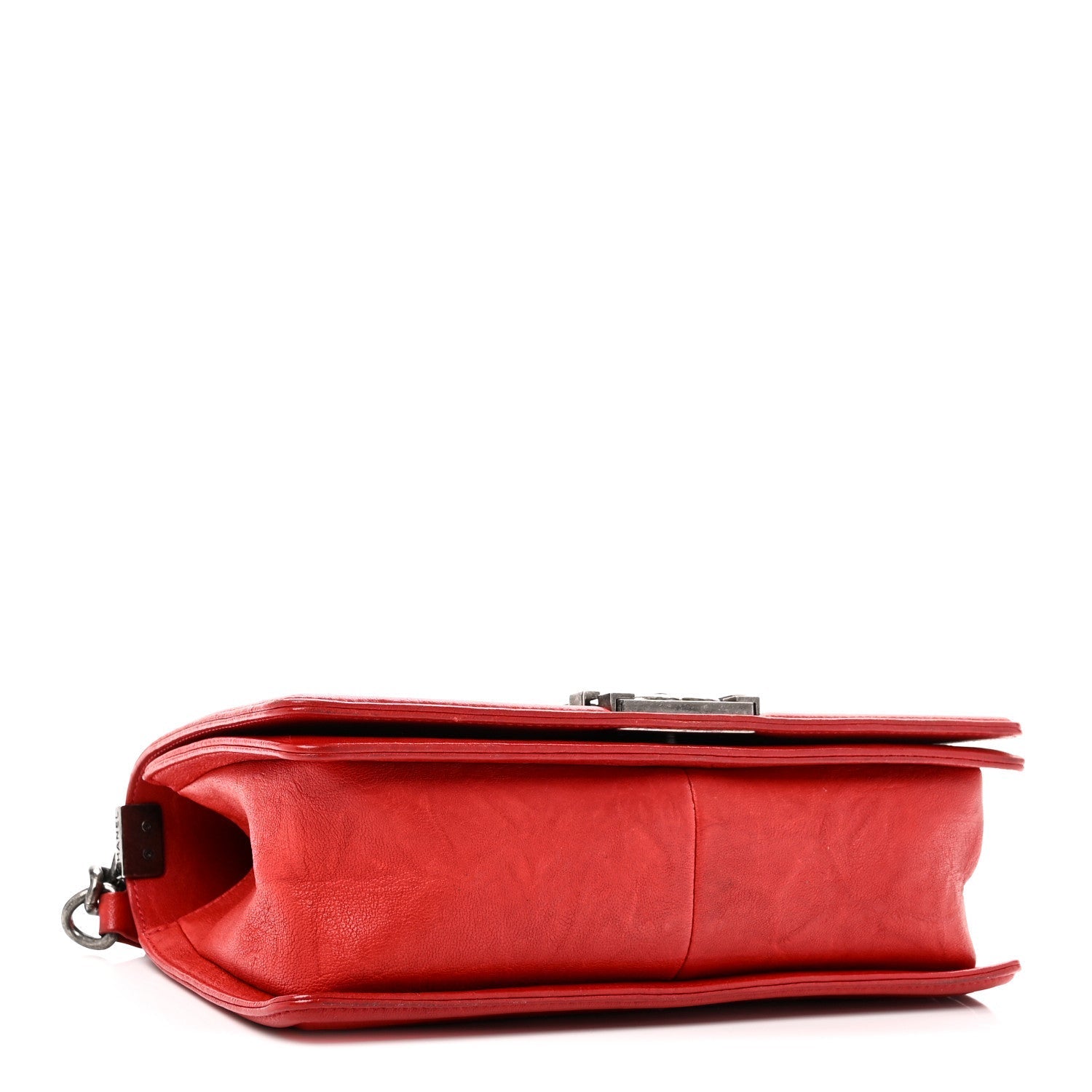 Crumpled Lambskin Small Studded Boy Flap Red