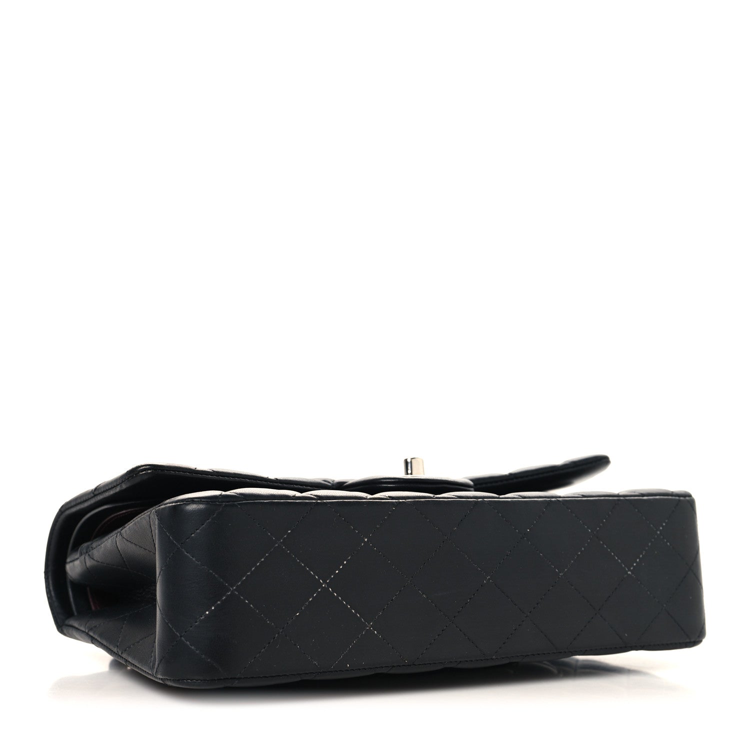 Lambskin Quilted Medium Double Flap Black
