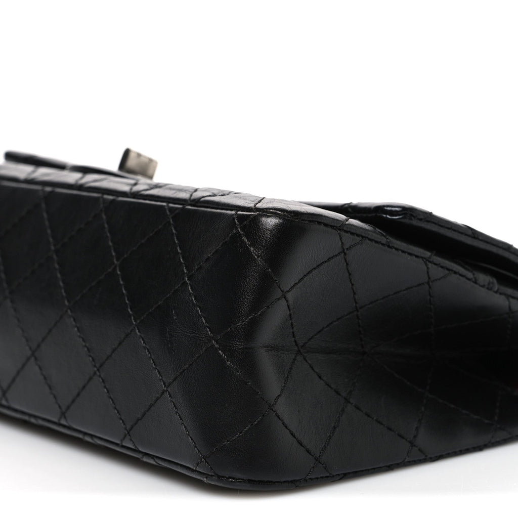 Aged Calfskin Quilted 2.55 Reissue 225 Flap Black