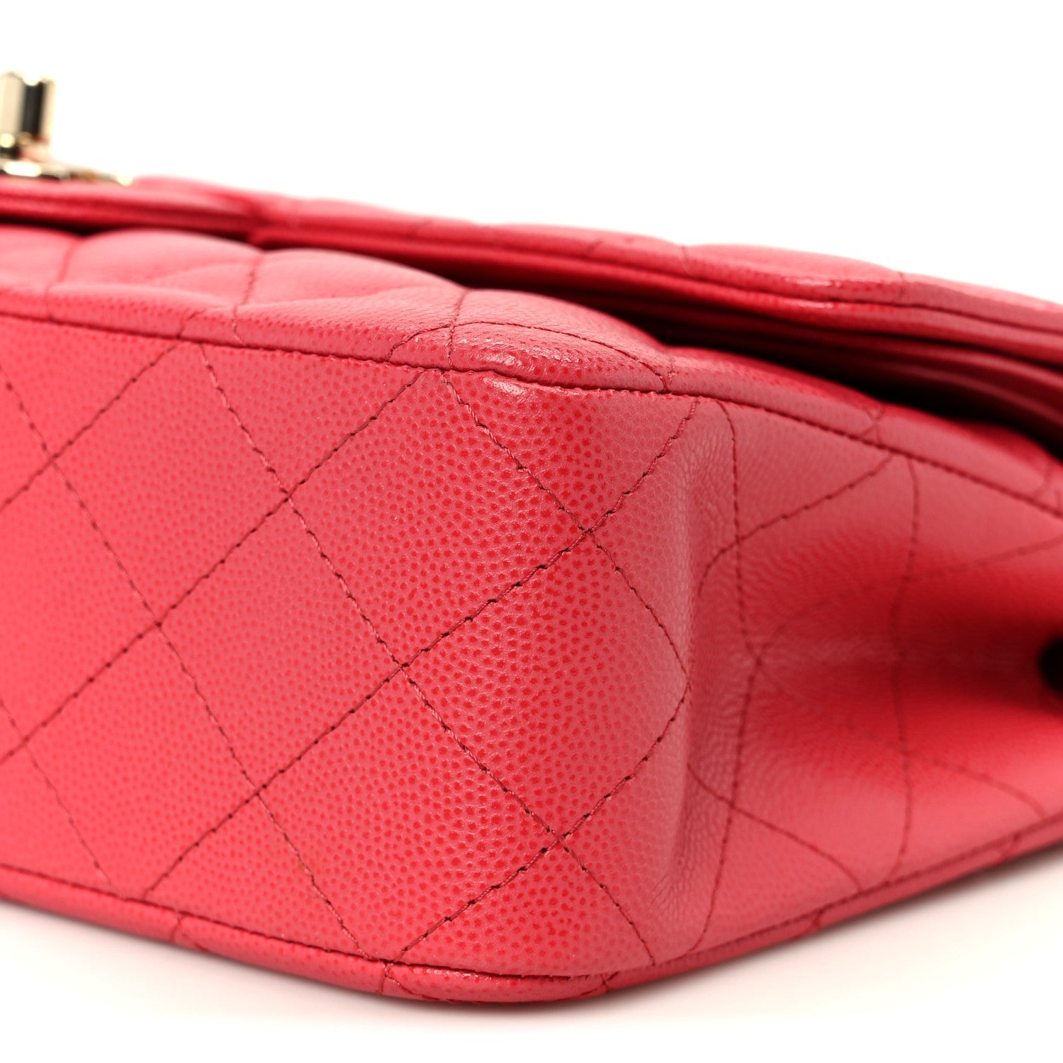 Caviar Quilted Medium Double Flap Dark Pink