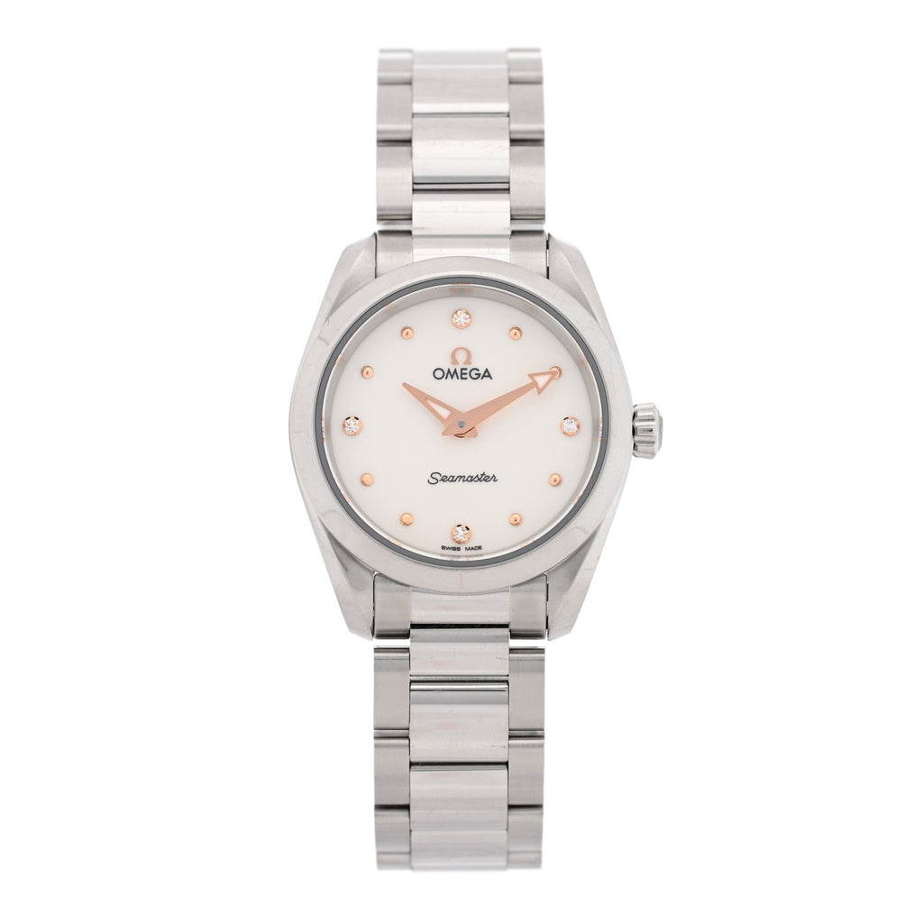 Stainless Steel Diamond 28mm Seamaster Aqua Terra Quartz Watch Silver 220.10.28.60.54.001
