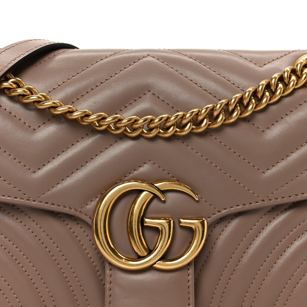 Calfskin Matelasse Small GG Marmont Shoulder Bag Porcelain Rose