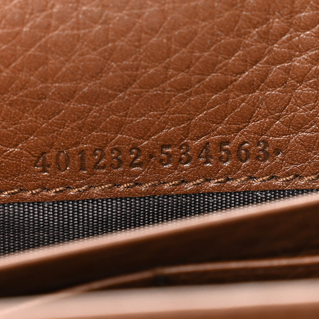 Cellarius Calfskin GG Marmont Chain Wallet Nut Brown