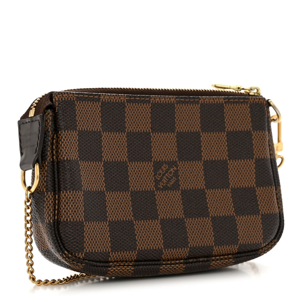 Damier Ebene Complice Trunks and Bags Mini Pochette Accessories Red