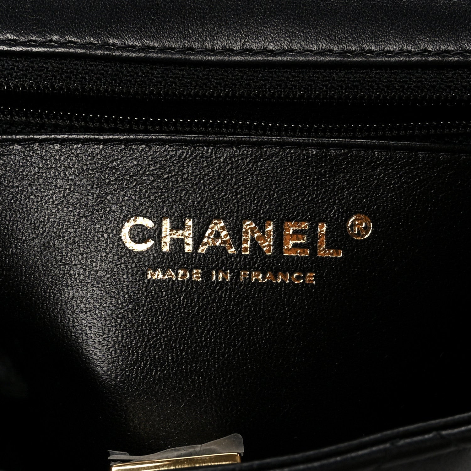 Lambskin Quilted Mini Square Flap Black