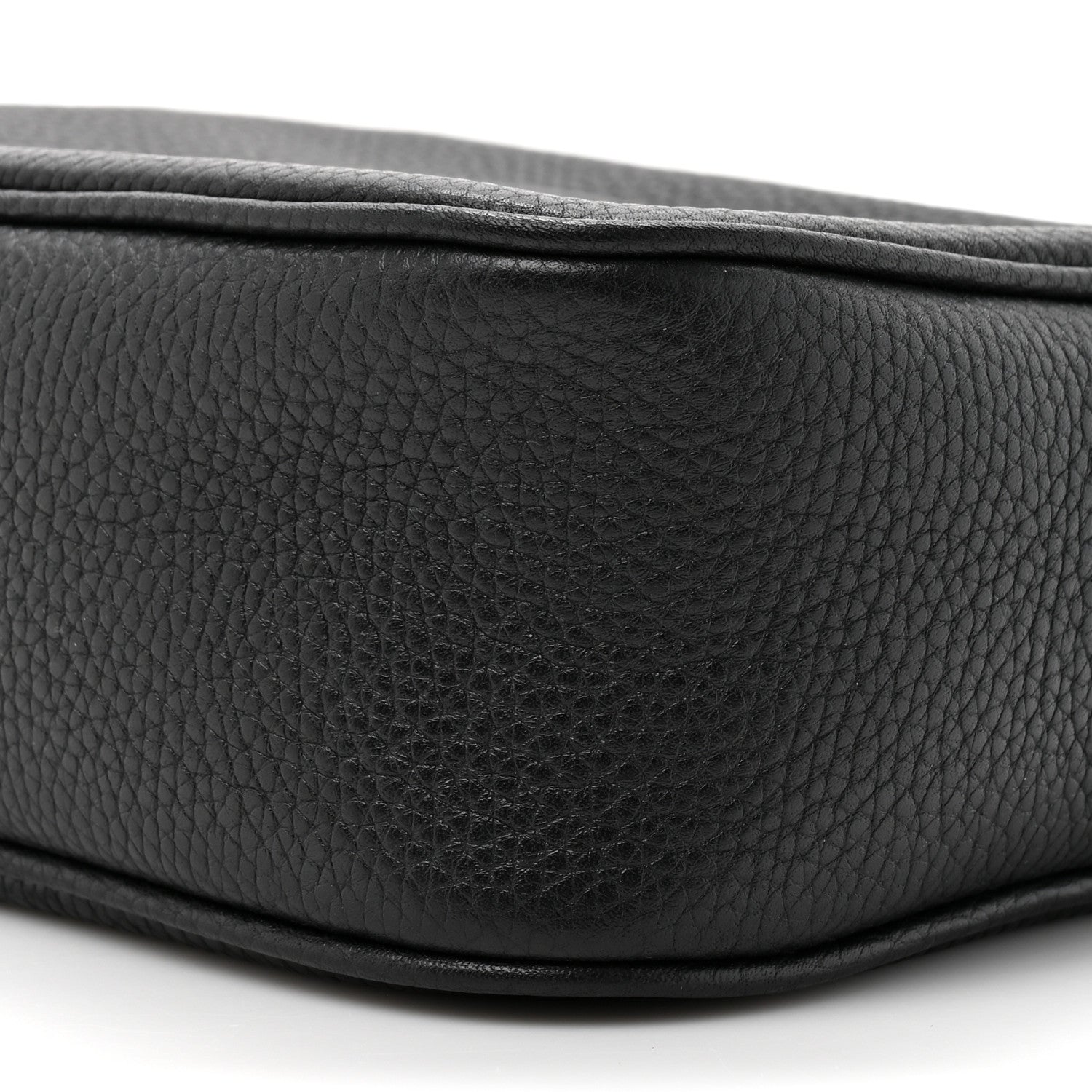 Pebbled Calfskin Small Soho Disco Bag Black