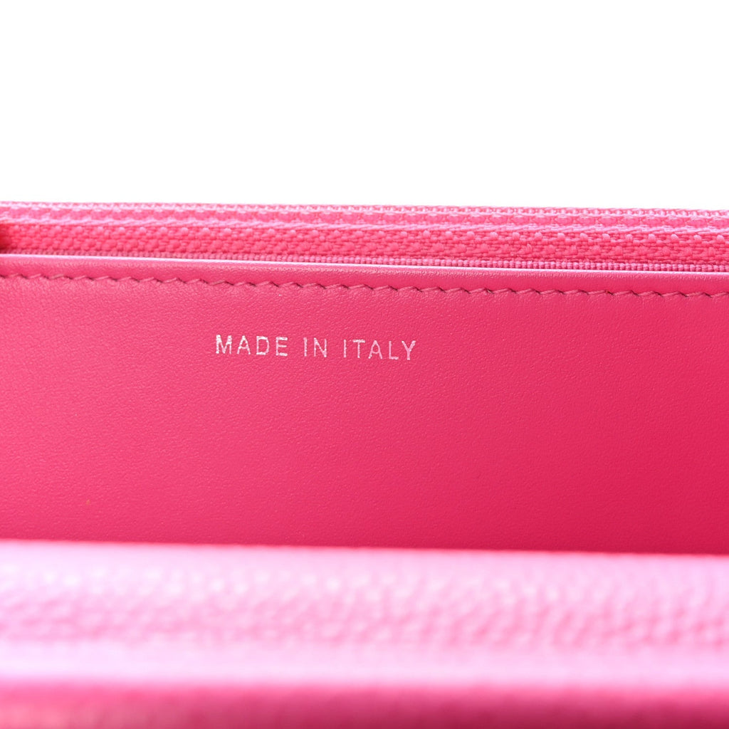Caviar Quilted Wallet on Chain WOC Pink