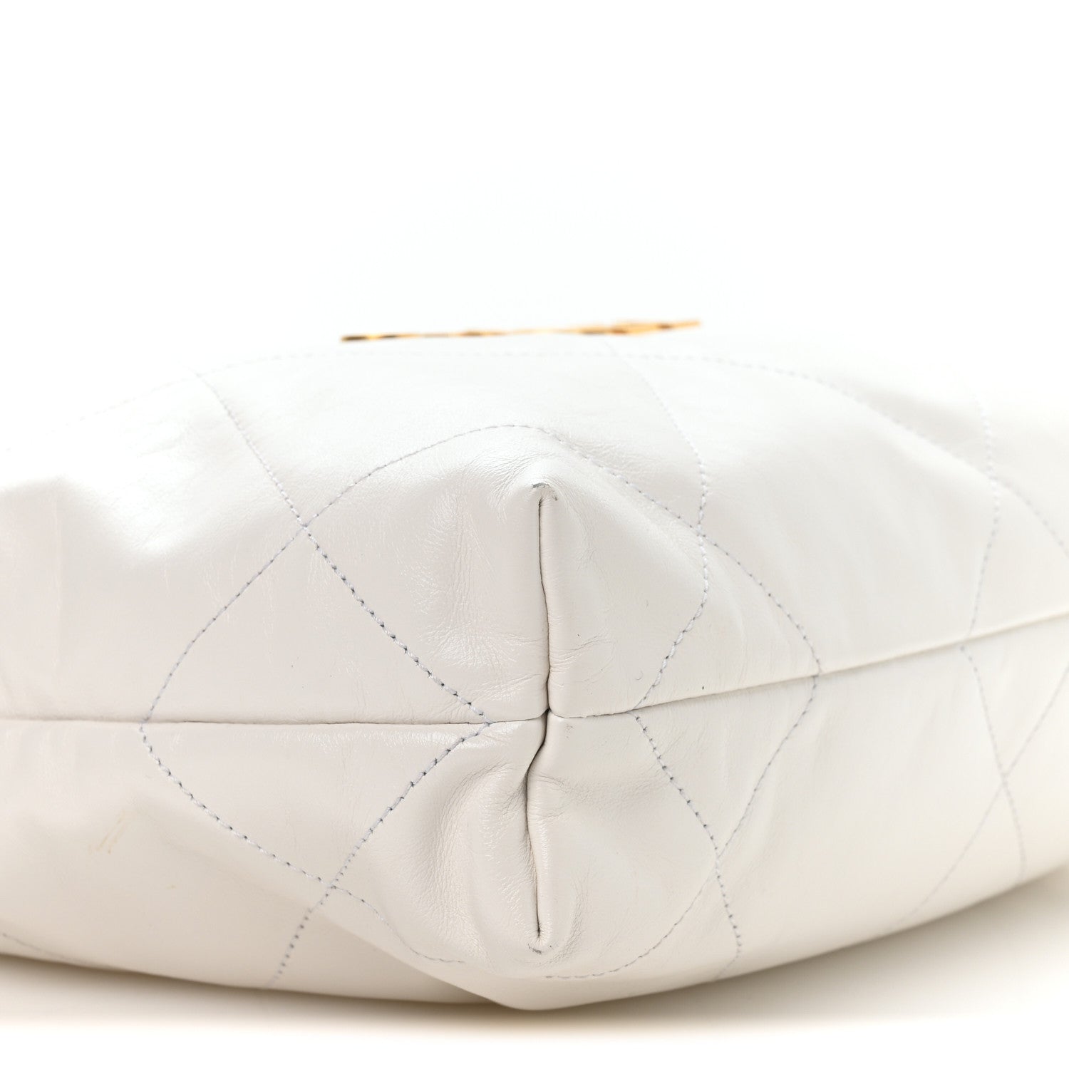 Shiny Calfskin Quilted Small Chanel 22 White