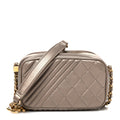 Metallic Lambskin Mini Coco Boy Camera Case Dark Gold