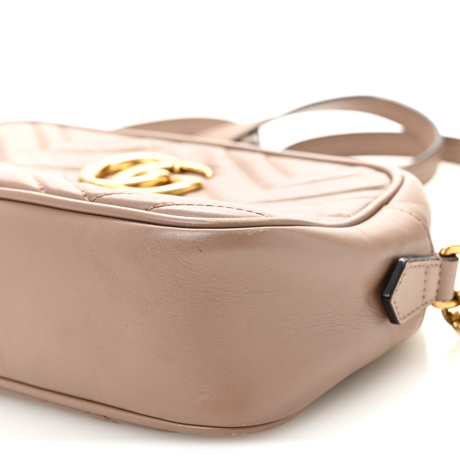Calfskin Matelasse Small GG Marmont Chain Shoulder Bag Porcelain Rose