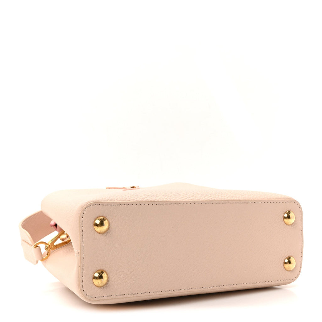 Taurillon Ostrich Capucines BB Powder Pink Beige