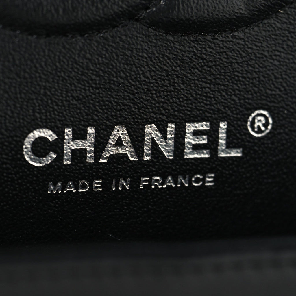 Lambskin Chevron Quilted Small Double Flap Black