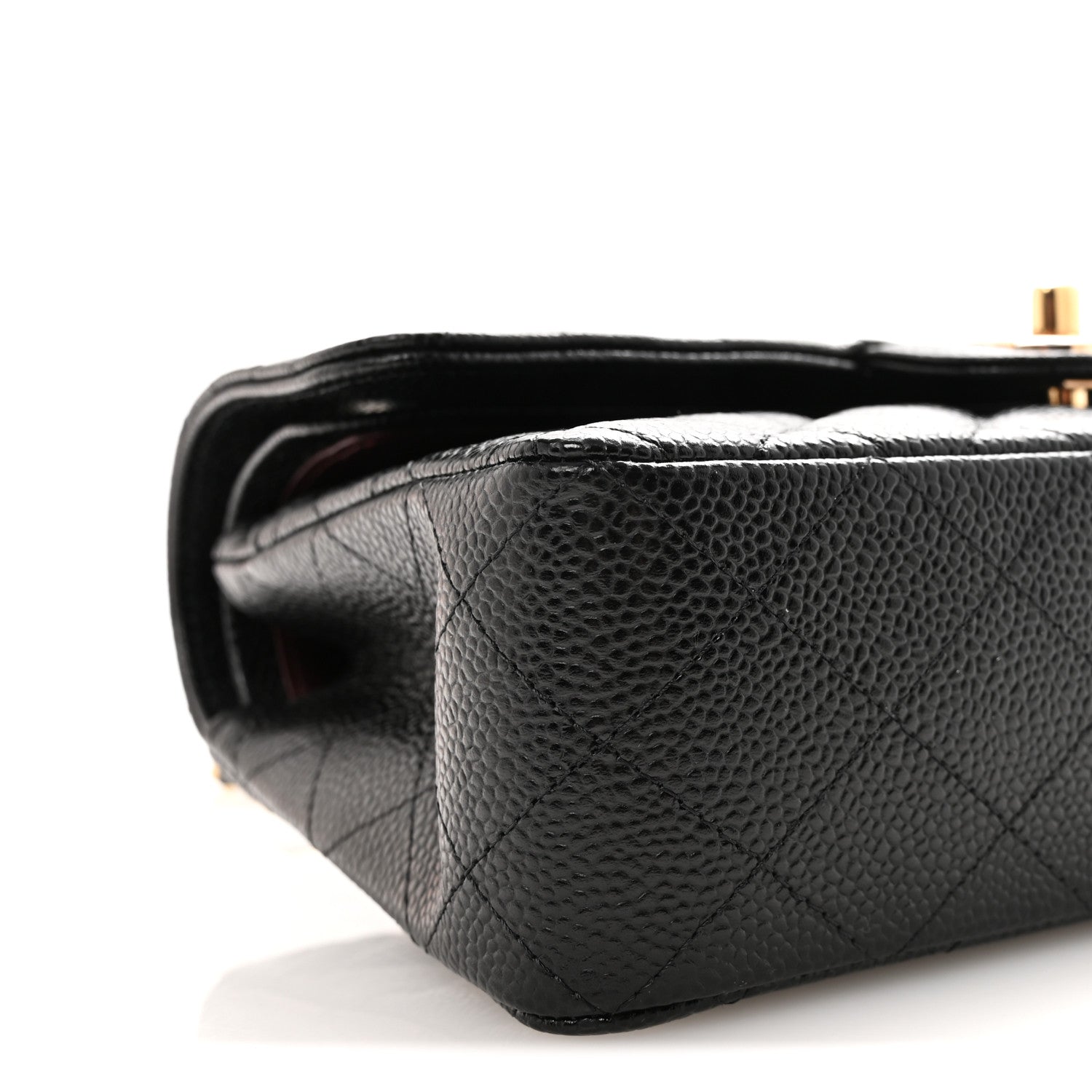 Caviar Quilted Small Double Flap Black