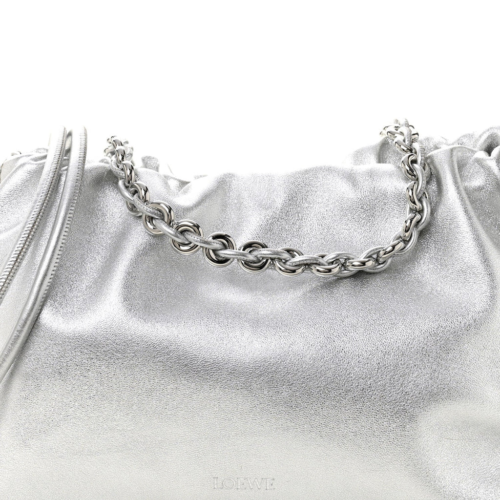 Metallic Nappa Donut Chain Flamenco Knot Silver