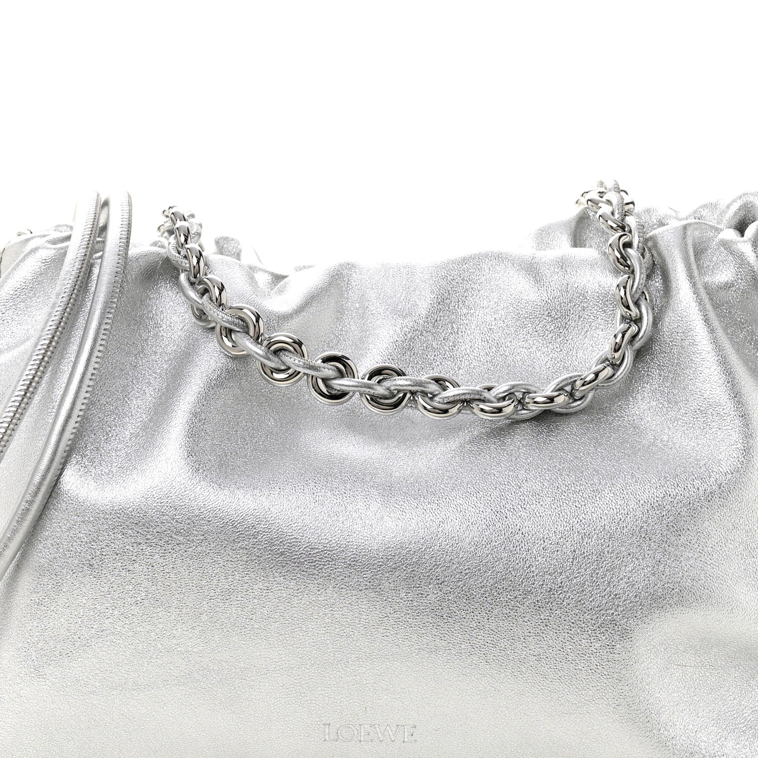 Metallic Nappa Donut Chain Flamenco Knot Silver