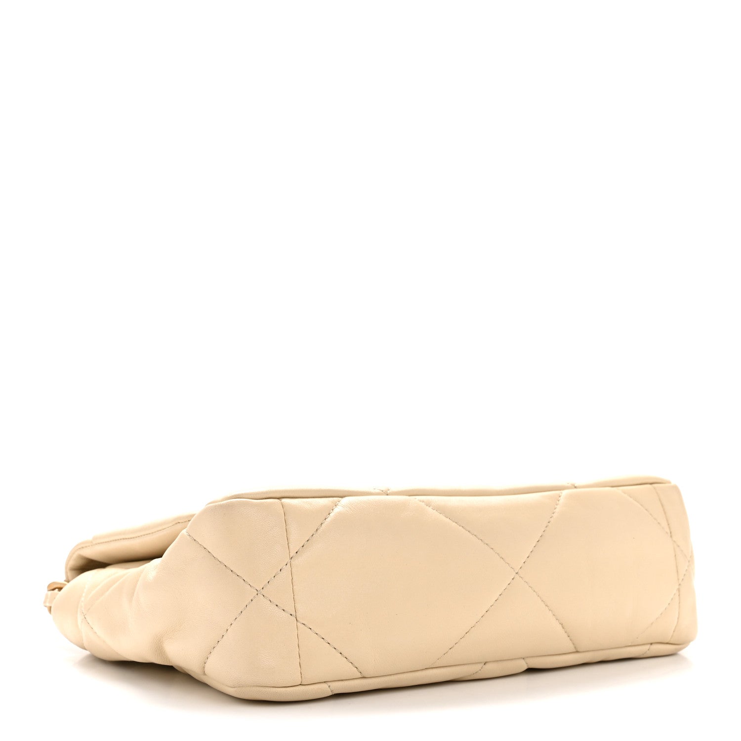 Lambskin Quilted Medium Chanel 19 Flap Beige