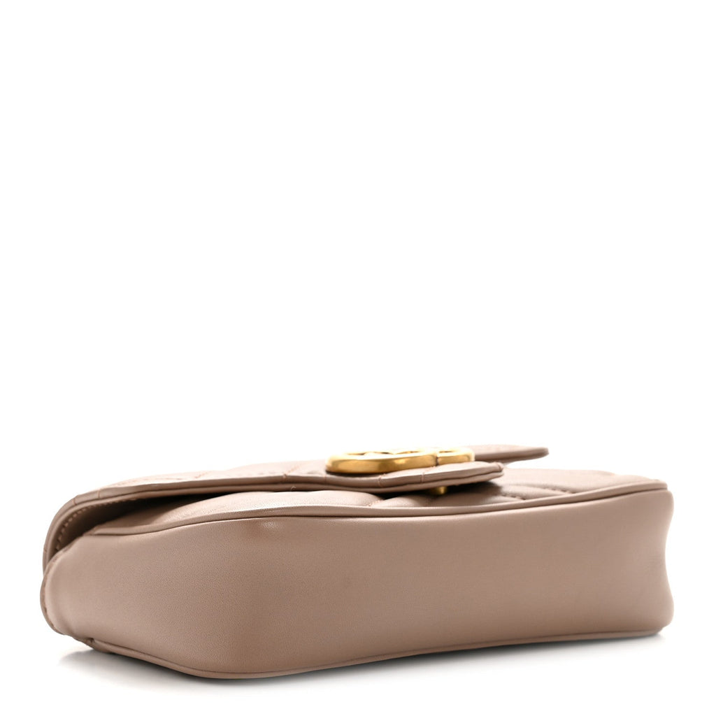 Calfskin Matelasse Super Mini GG Marmont Shoulder Bag Porcelain Rose