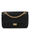 Aged Calfskin Quilted 2.55 Reissue 225 Flap Black