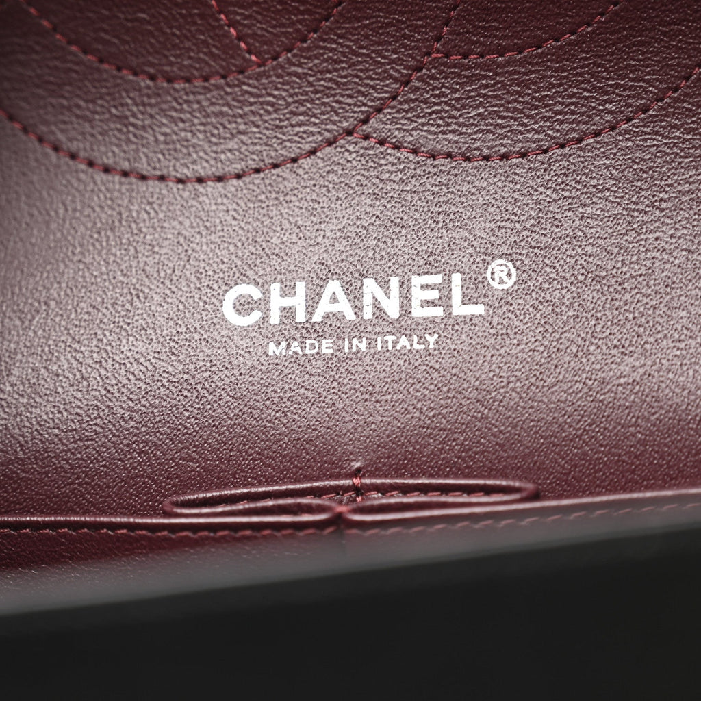 Lambskin Quilted Jumbo Double Flap Black