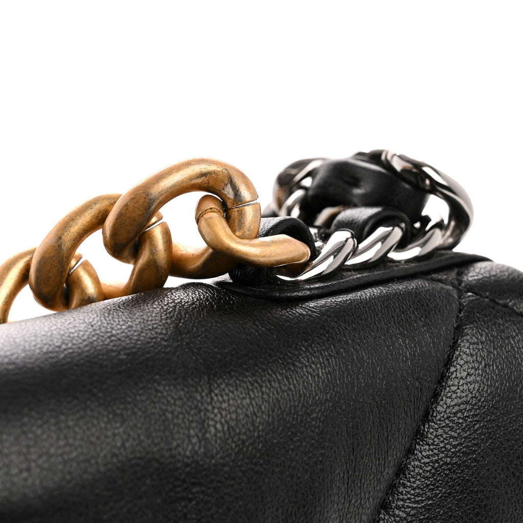 Lambskin Quilted Medium Chanel 19 Flap Black